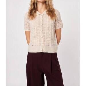 NEW JOHN + JENN cardi crew top in pearl blush